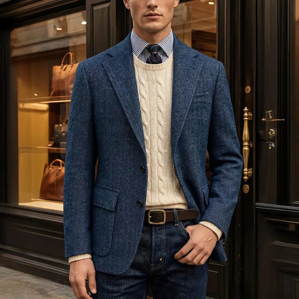 Smart Casual Tweed Men's Suits Blazer Fashion Single Breasted Slim Fit 1 Piece Jacket Customized Coat Costume Homme
Smart Casual Tweed Men's Suits Blazer Fashion Single Breasted Slim Fit 1 Piece Jacket Customized Coat Costume Homme