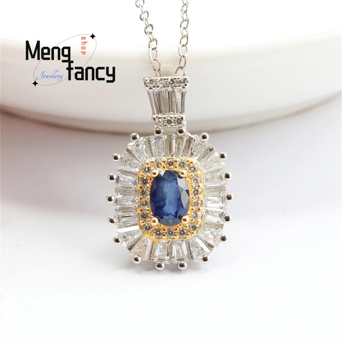 Natural S925 Silver Inlaid Sapphire Sugar Shaped Necklace Simple Elegant Personalized Fashion Versatile Luxury Women Jewelry
Natural S925 Silver Inlaid Sapphire Sugar Shaped Necklace Simple Elegant Personalized Fashion Versatile Luxury Women Jewelry