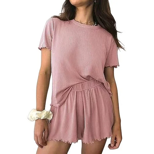 Comfortable Loose Fit Tee Shorts Pajama Set Loungewear Spring Summer Casual Tops
Comfortable Loose Fit Tee Shorts Pajama Set Loungewear Spring Summer Casual Tops