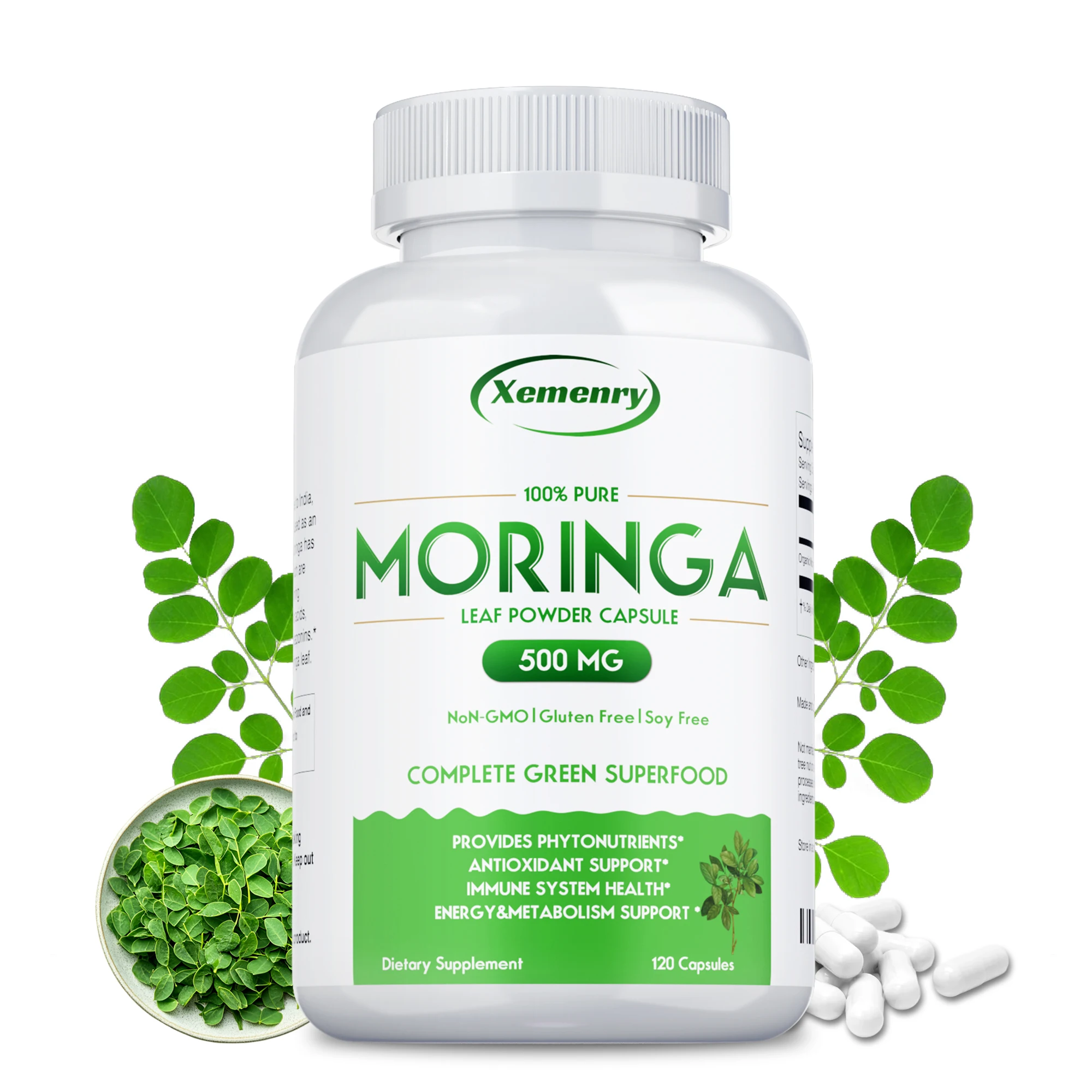 Moringa Capsules - Nutrient Absorption, Promote Metabolism, Improve Energy Levels, Supports Skin and Gut Health, Non-GMO
Moringa Capsules - Nutrient Absorption, Promote Metabolism, Improve Energy Levels, Supports Skin and Gut Health, Non-GMO