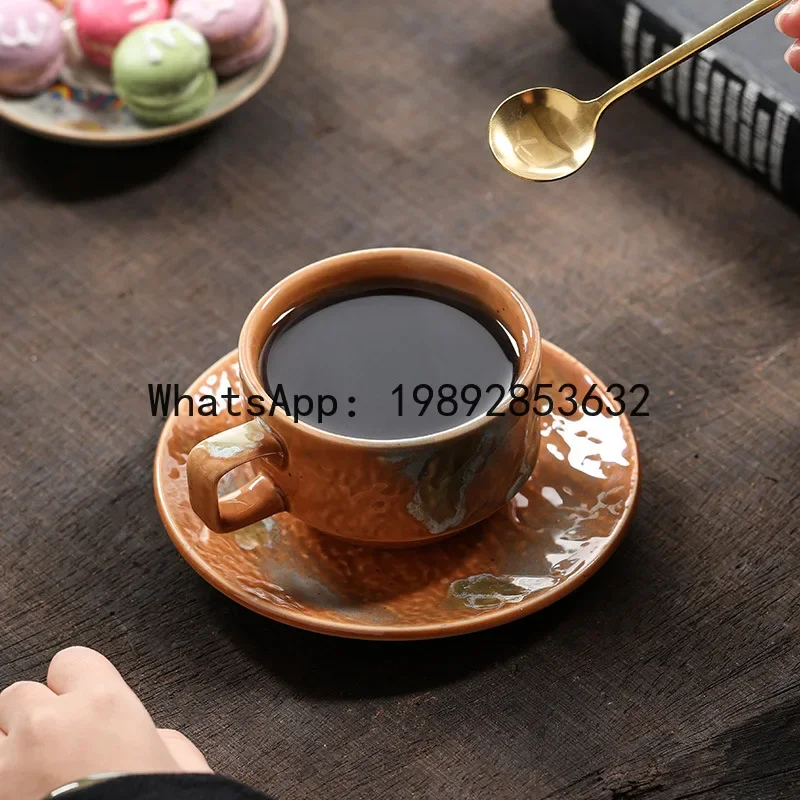 A5.14 Kiln-turned ceramic coffee cup and saucer suit high-looking latte latte cup afternoon tea retro stoneware cup
A5.14 Kiln-turned ceramic coffee cup and saucer suit high-looking latte latte cup afternoon tea retro stoneware cup