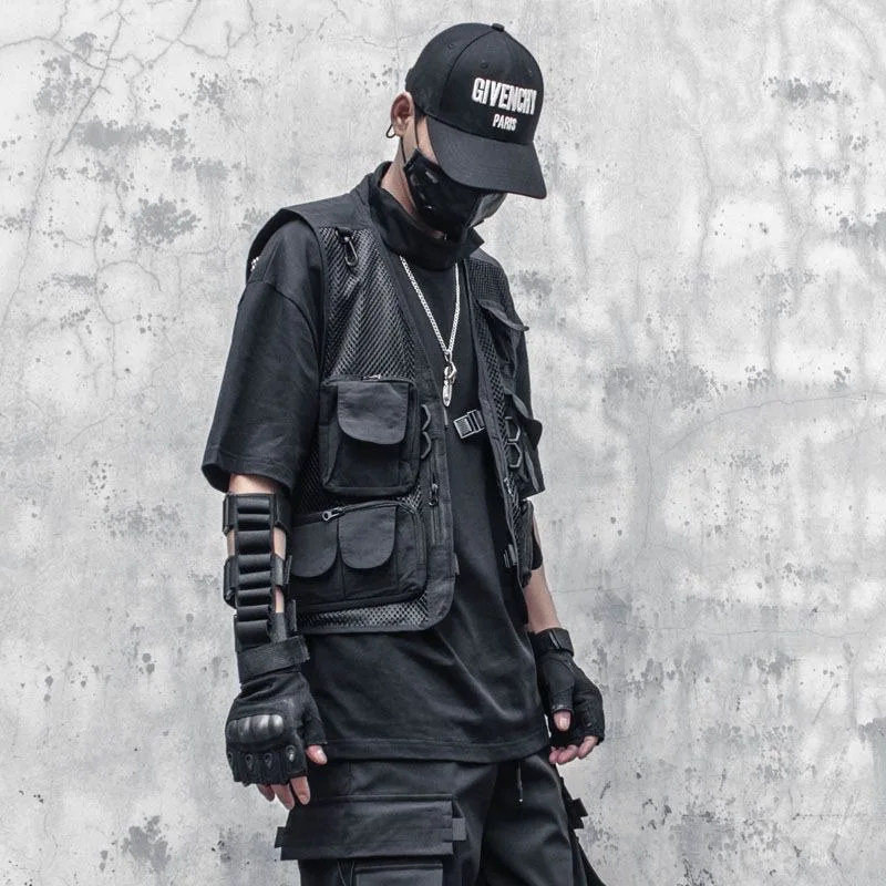 Techwear черный байкерский жилет-карго без рукавов, майки, мужской топ без рукавов, мужская одежда, японская уличная одежда в стиле хип-хоп
Techwear черный байкерский жилет-карго без рукавов, майки, мужской топ без рукавов, мужская одежда, японская уличная одежда в стиле хип-хоп