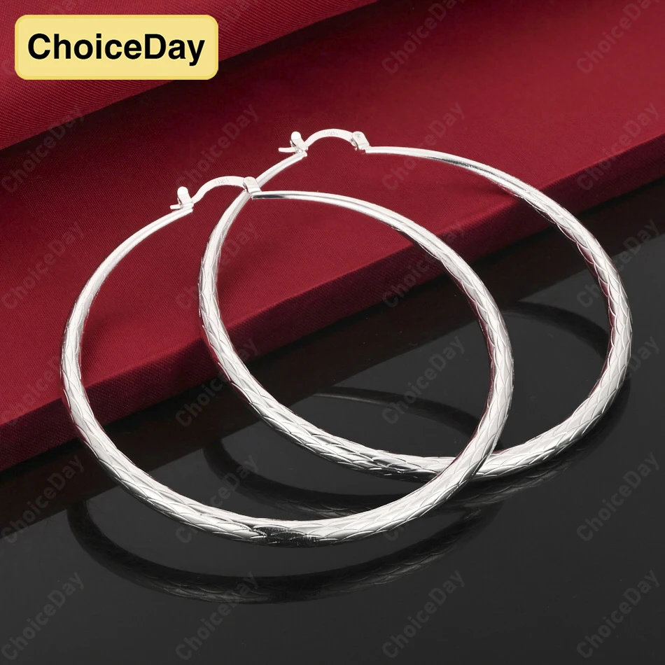 ChoiceDay 925 Sterling Silver 68mm Simple Large Round Earrings Women Wedding Jewelry Accessories Party Fashion
ChoiceDay 925 Sterling Silver 68mm Simple Large Round Earrings Women Wedding Jewelry Accessories Party Fashion