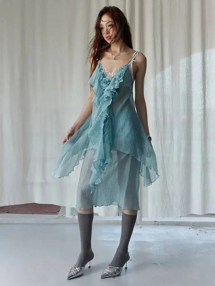 Tank Green Ruffles Top Half-body Skirt Two Pieces Suit New V-Neck Sleeveless Women Fashion Spring Summer 2026 5WCB
Tank Green Ruffles Top Half-body Skirt Two Pieces Suit New V-Neck Sleeveless Women Fashion Spring Summer 2026 5WCB