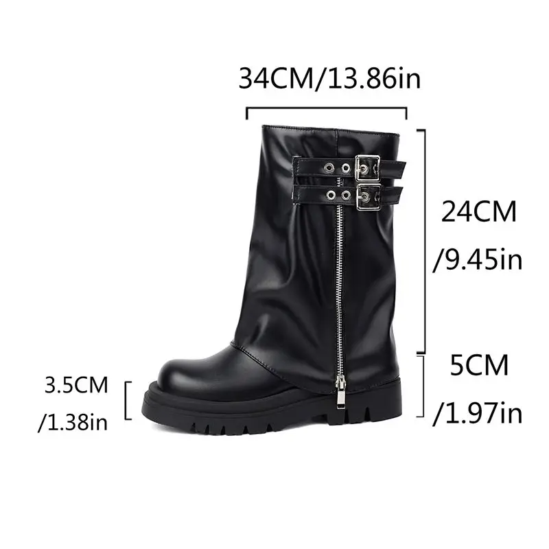 SIMLOVEYO Shoes women Hot sale Fashion Women Mid Calf Boots Round Toe Thick Heel 5cm Platform Decoration Bota Big Size 44 45
SIMLOVEYO Shoes women Hot sale Fashion Women Mid Calf Boots Round Toe Thick Heel 5cm Platform Decoration Bota Big Size 44 45