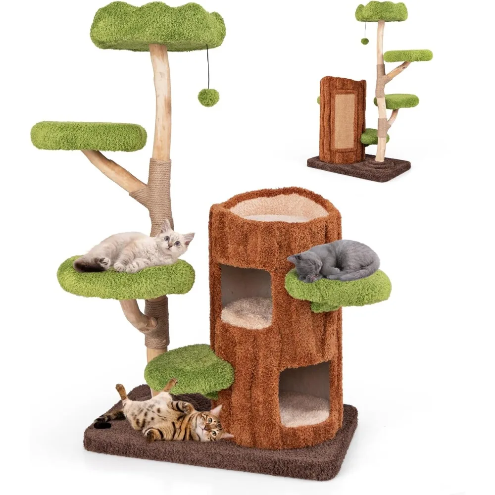 PETSITE 55 Inch Wood Cat Tree, Multi-Level Cat Tower with Double Decker Cat House, Scratching Posts and Sisal Board, Soft Padded
PETSITE 55 Inch Wood Cat Tree, Multi-Level Cat Tower with Double Decker Cat House, Scratching Posts and Sisal Board, Soft Padded