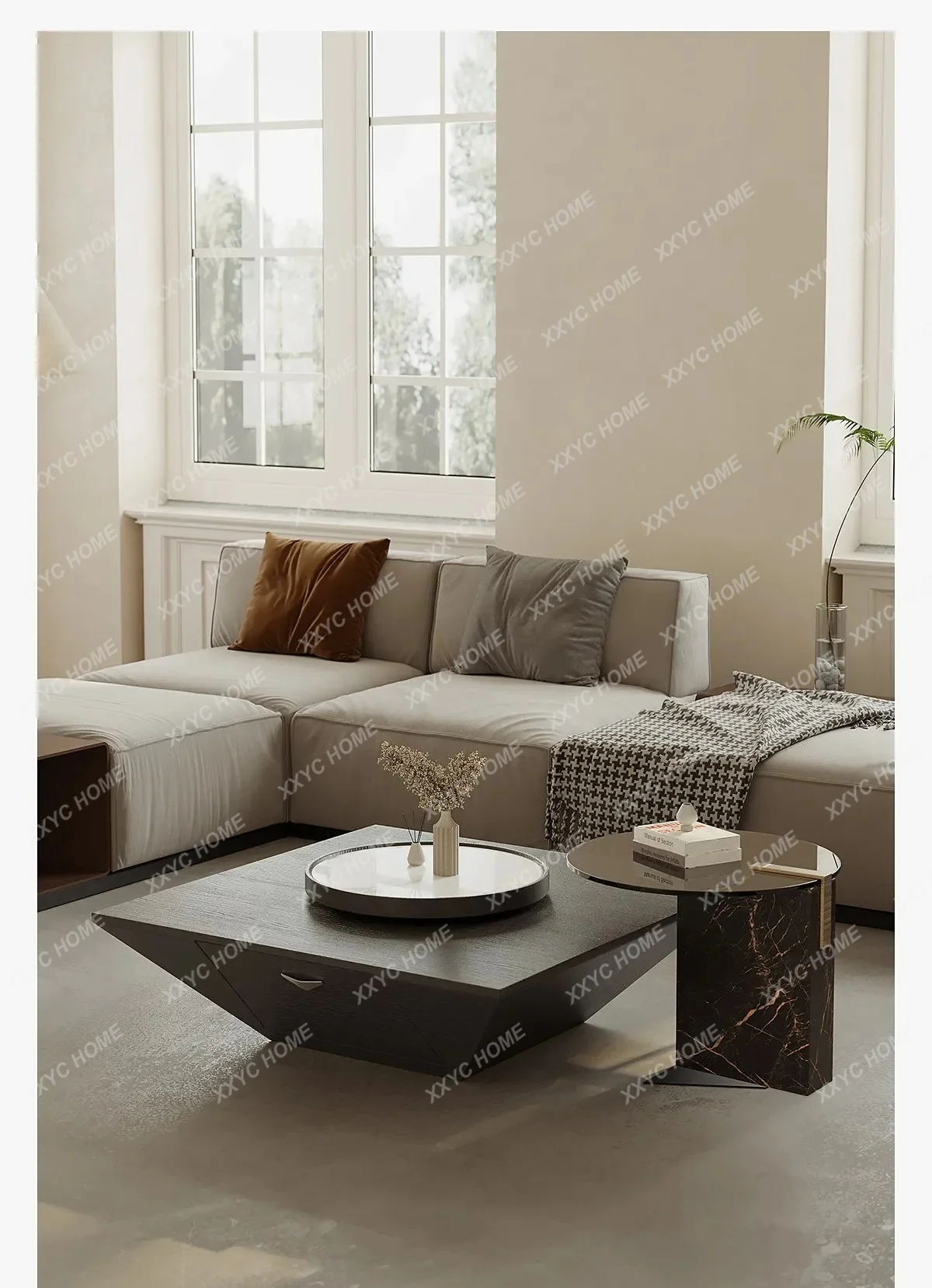 BJ Minimalist Inverted Triangular Coffee Table Combination Living Room Home Modern Light Luxury High-end Atmosphere Fashion Desi
BJ Minimalist Inverted Triangular Coffee Table Combination Living Room Home Modern Light Luxury High-end Atmosphere Fashion Desi