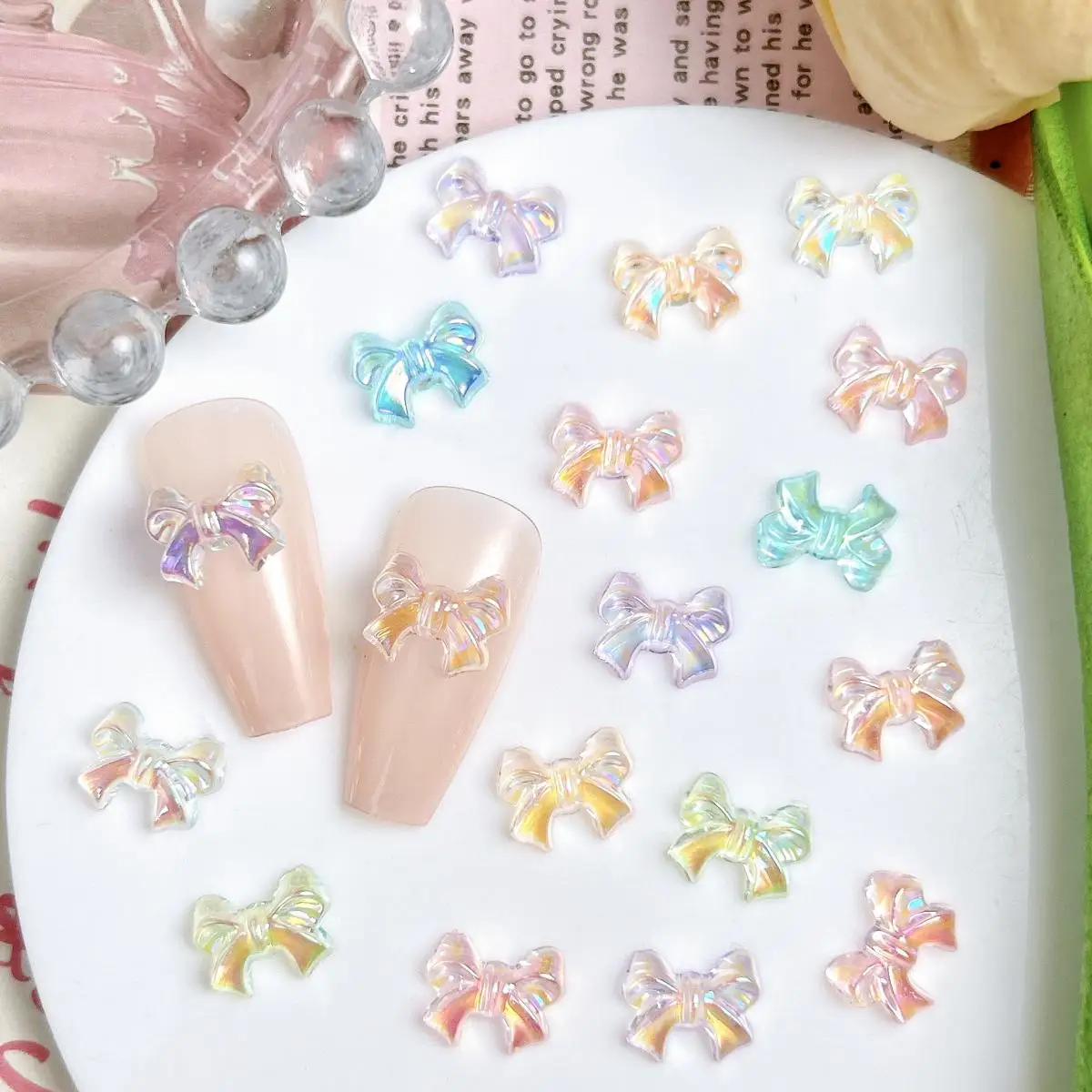 30PCS Colorful Transparent Resin Bowknots Nail Art Decorations 3D Gradient Aurora Bows Hybrids Nail Charms Accessories DIY Nails
30PCS Colorful Transparent Resin Bowknots Nail Art Decorations 3D Gradient Aurora Bows Hybrids Nail Charms Accessories DIY Nails