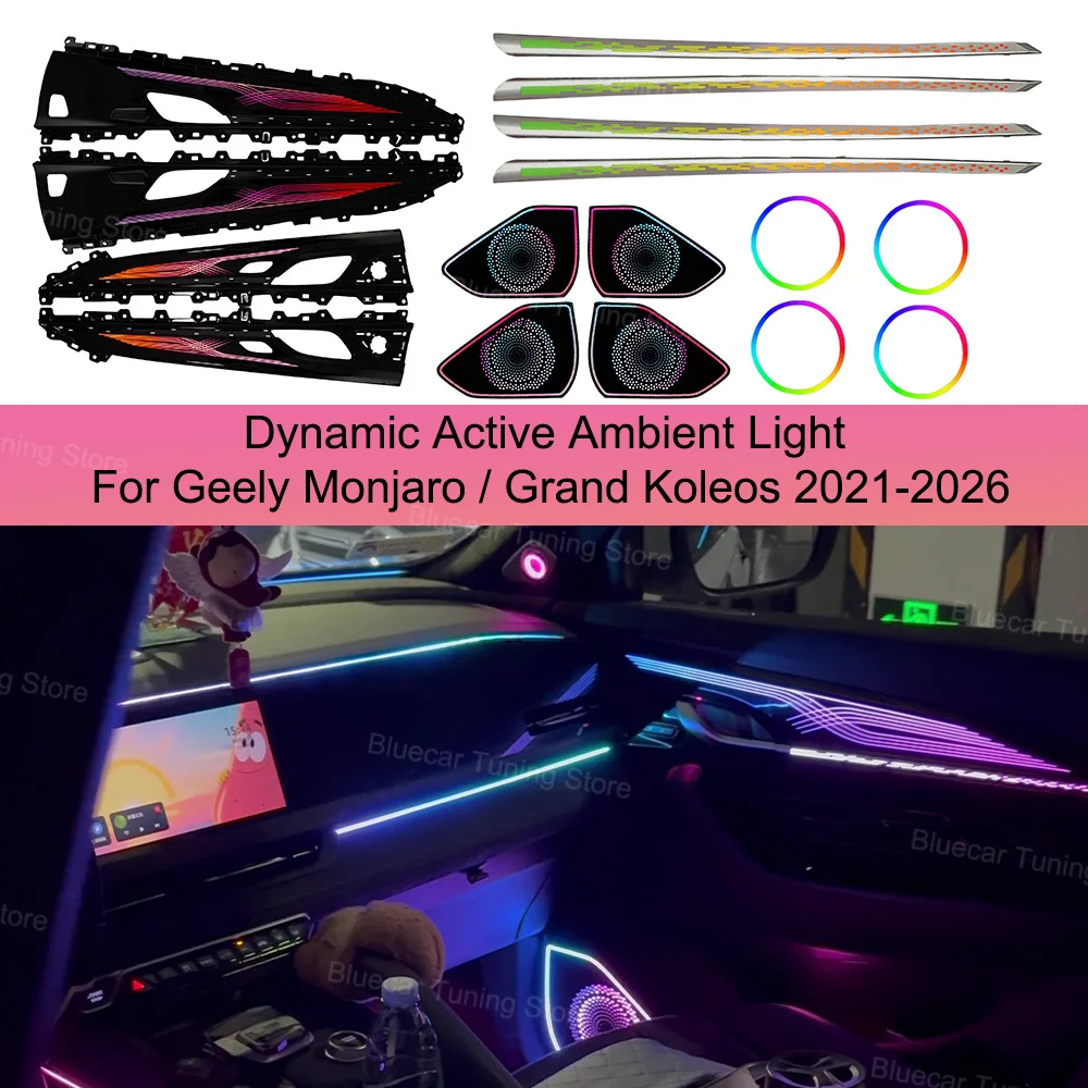 Dynamic Active Ambient Light For Geely Monjaro grand koleos 2021-2026, For Geely 4-Door Replacement Trim Panel Upgrade Parts
Dynamic Active Ambient Light For Geely Monjaro grand koleos 2021-2026, For Geely 4-Door Replacement Trim Panel Upgrade Parts