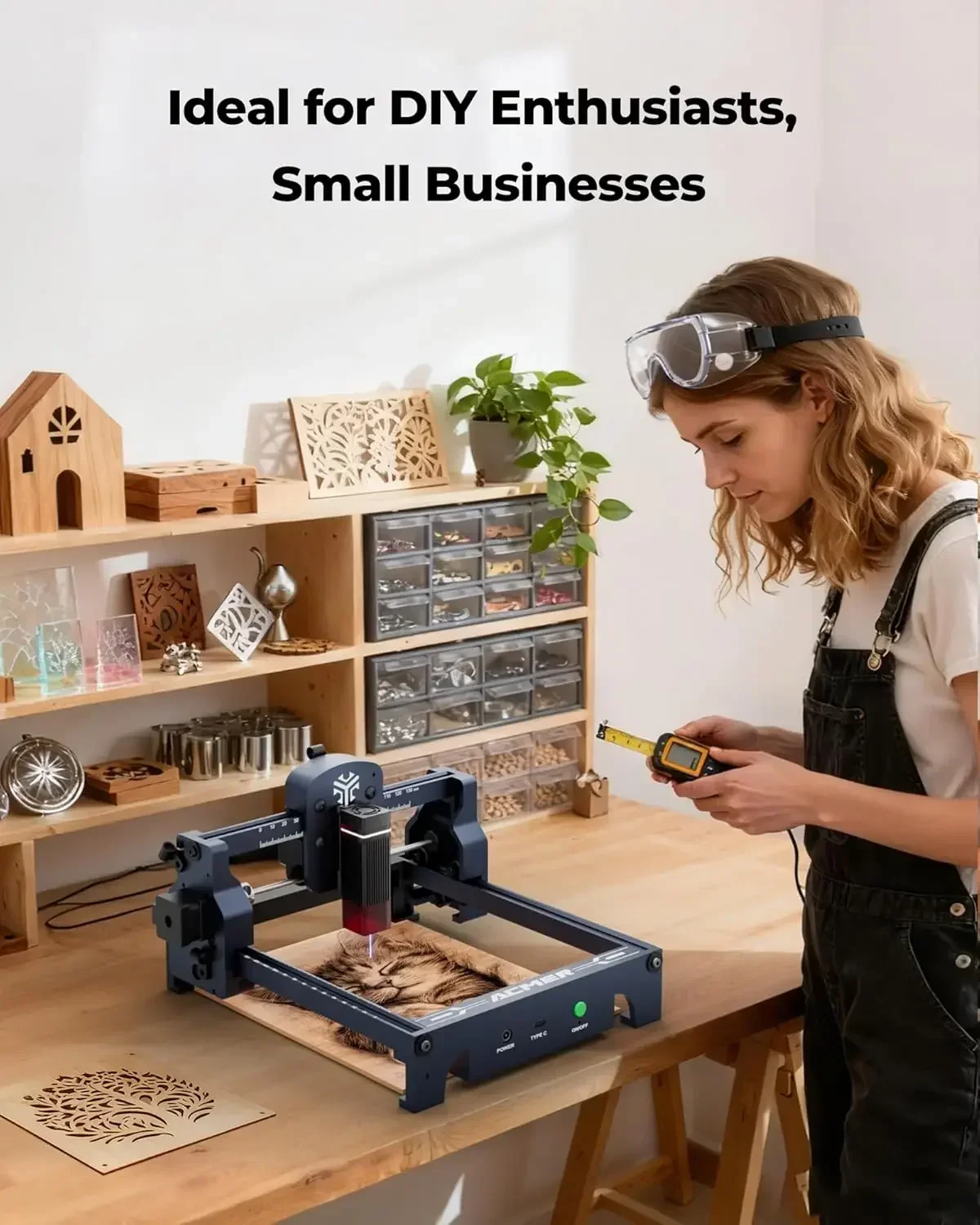 S1 Laser Engraver, 6000mW Laser Engraver Machine Higher Accuracy Wood Cutter and Engraving Machine with Working Area 130x130mm,0
S1 Laser Engraver, 6000mW Laser Engraver Machine Higher Accuracy Wood Cutter and Engraving Machine with Working Area 130x130mm,0