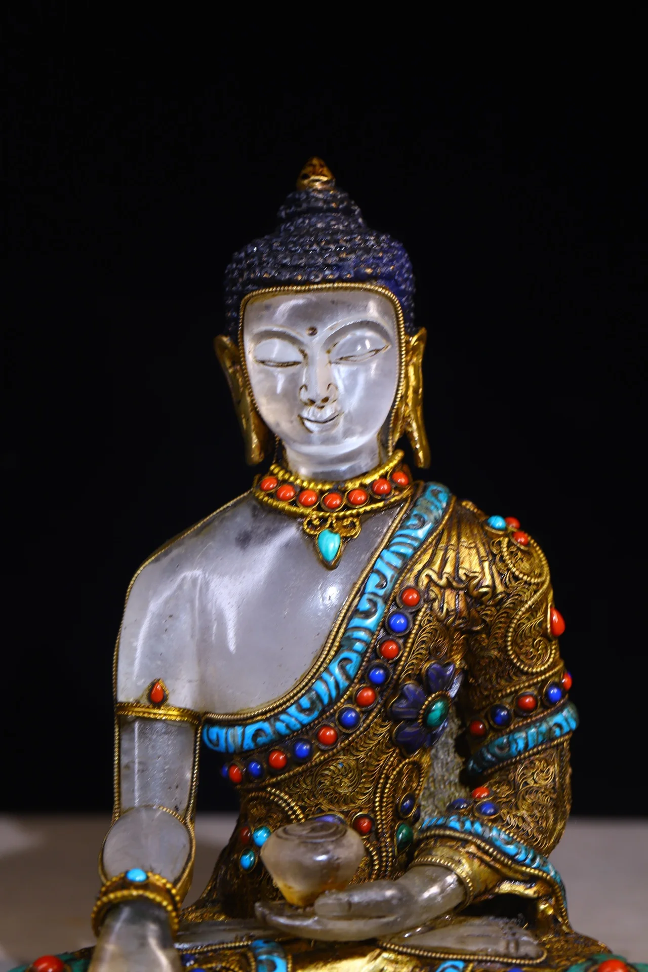9"Old Nepalese temples Old Natural Crystal Mosaic Gem Turquoise Shakyamuni Buddha Medicine Sitting Buddha Worship Hall
9"Old Nepalese temples Old Natural Crystal Mosaic Gem Turquoise Shakyamuni Buddha Medicine Sitting Buddha Worship Hall