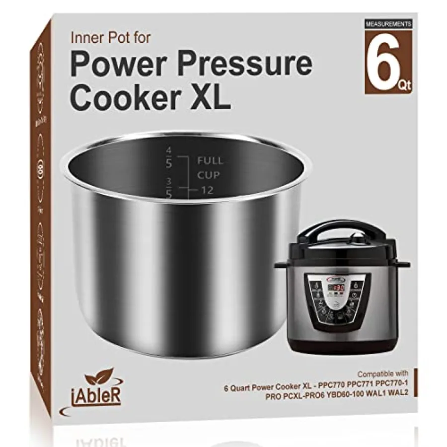 Genuine 6Qt Power Cooker XL Replacement Inner Pot Compatible with 6 Quart Power Pressure Cooker PPC770 PPC771 PPC770-1 PRO PCXL
Genuine 6Qt Power Cooker XL Replacement Inner Pot Compatible with 6 Quart Power Pressure Cooker PPC770 PPC771 PPC770-1 PRO PCXL