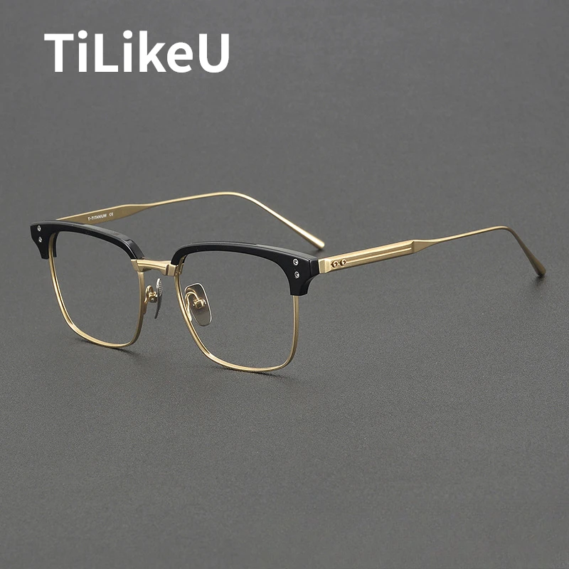 Handmade Acetate Titanium Eyeglasses Frame Eyebrow Design Square Retro Eyewear Men Myopia Pure Titanium Eyeglass Frame Women
Handmade Acetate Titanium Eyeglasses Frame Eyebrow Design Square Retro Eyewear Men Myopia Pure Titanium Eyeglass Frame Women