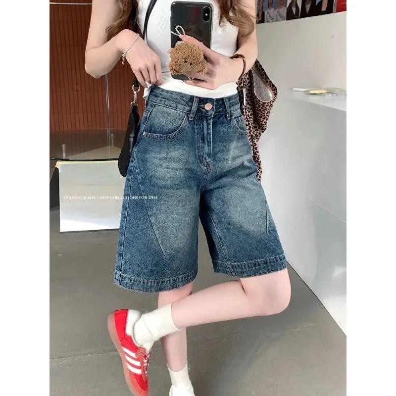 Women's High Waisted Denim Bermuda Shorts Straight Leg Medium Wash Casual Jean Shorts
Women's High Waisted Denim Bermuda Shorts Straight Leg Medium Wash Casual Jean Shorts