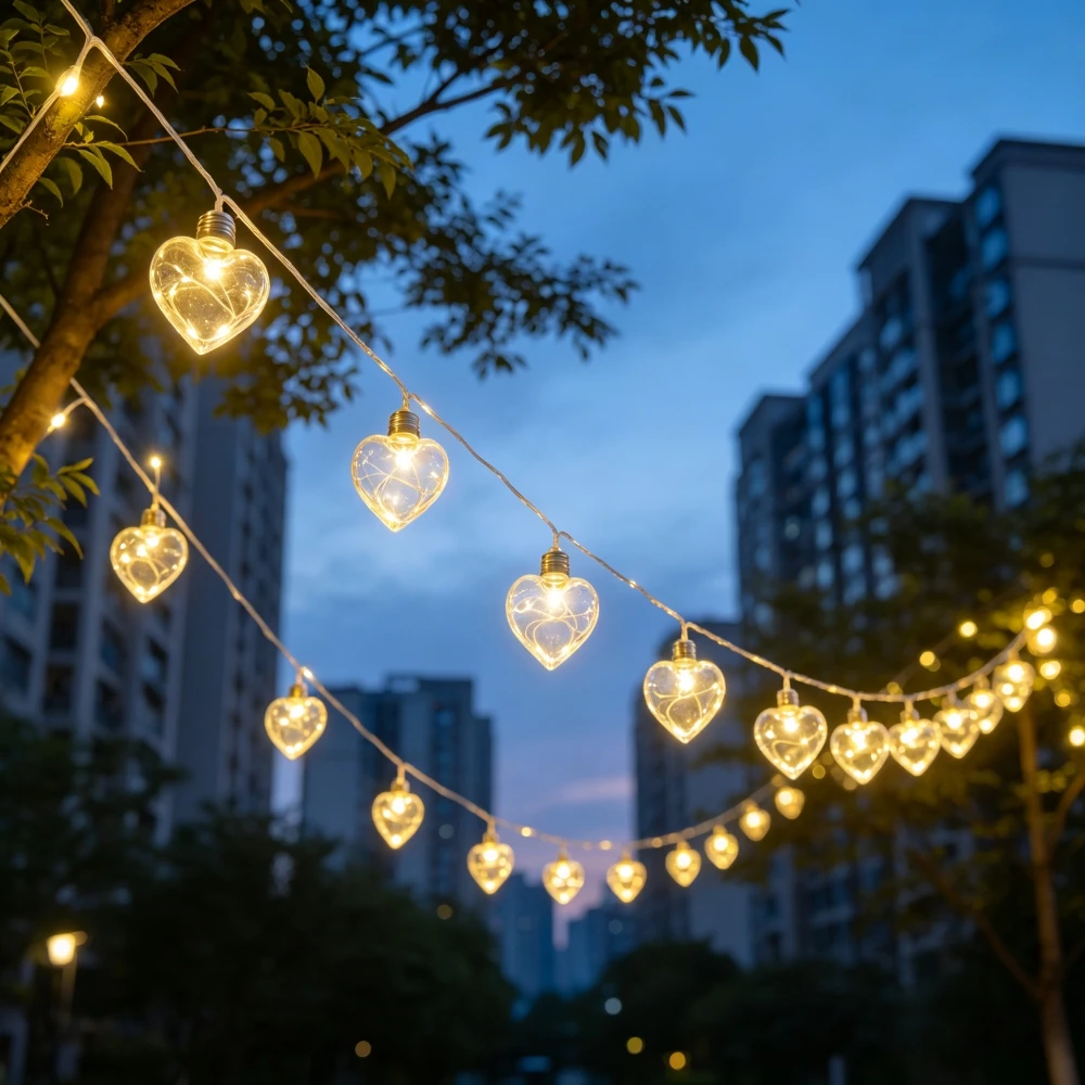 1PC 5M134LED Solar Heart Shaped Glass Bulb Outdoor String Lights, LED Fairy Lights for Garden Valentines Wedding Party Decor
1PC 5M134LED Solar Heart Shaped Glass Bulb Outdoor String Lights, LED Fairy Lights for Garden Valentines Wedding Party Decor