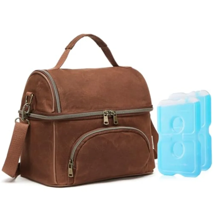 Lunch Box with Ice Packs Waxed Canvas Lunch Bag for Men 10.5L Leakproof Insulated Lunch Cooler for Men Work Dual Compartment So
Lunch Box with Ice Packs Waxed Canvas Lunch Bag for Men 10.5L Leakproof Insulated Lunch Cooler for Men Work Dual Compartment So