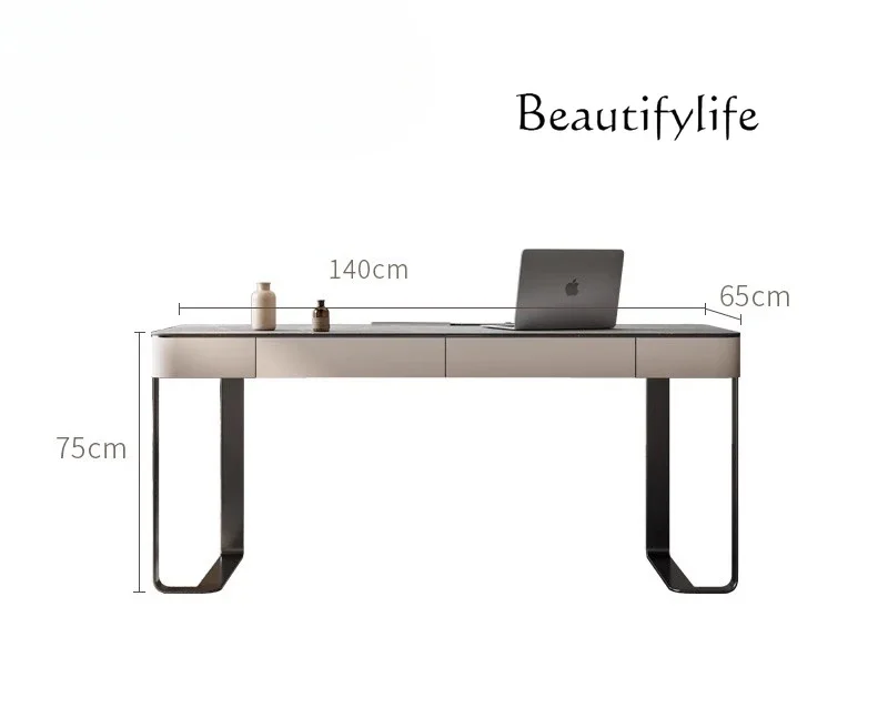 Italian minimalist high-end desk modern study writing desk light luxury solid wood slate desk chair
Italian minimalist high-end desk modern study writing desk light luxury solid wood slate desk chair