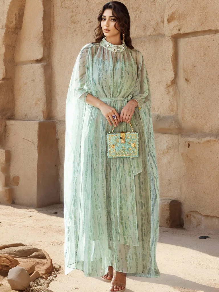 Dubai Two-Piece Chiffon Abaya Inner Dress Half-High Neck for Women Dubai Party Dress Islamic Party Gown Musulmane Femme Vestido
Dubai Two-Piece Chiffon Abaya Inner Dress Half-High Neck for Women Dubai Party Dress Islamic Party Gown Musulmane Femme Vestido