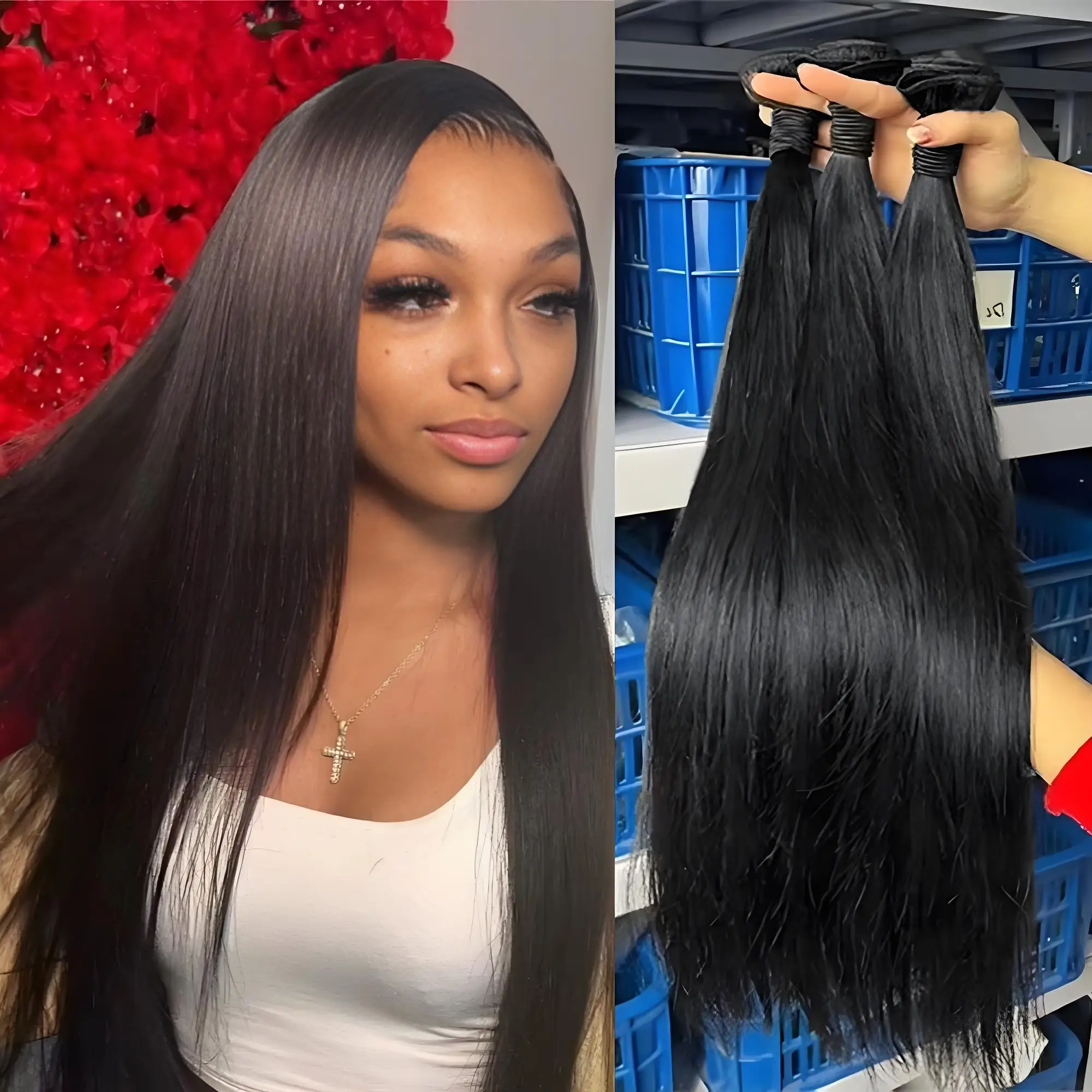 16A Прямые пучки человеческих волос 24 26 28 дюймов Необработанные натуральные девственные волосы Плетение 3 пучка Наращивание человеческих волос для женщин 
16A Прямые пучки человеческих волос 24 26 28 дюймов Необработанные натуральные девственные волосы Плетение 3 пучка Наращивание человеческих волос для женщин