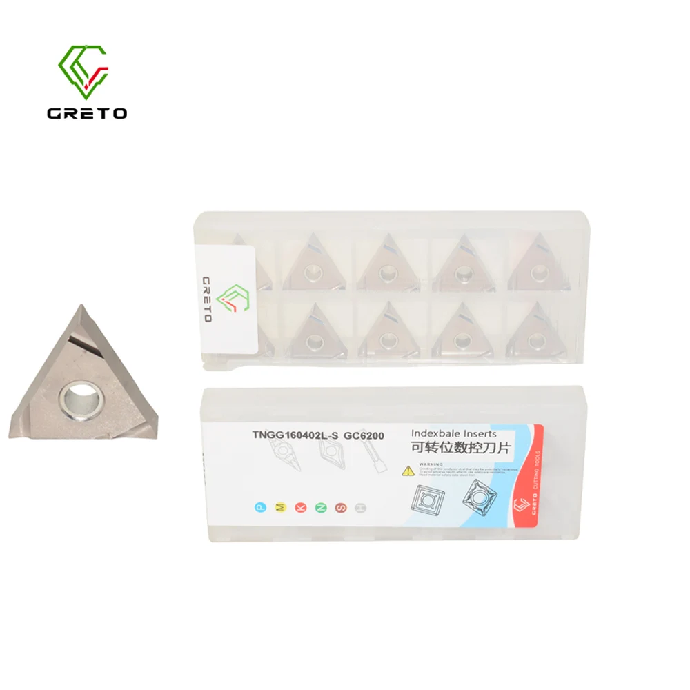 TNGG16 GRETO TNGG160402L-S TNGG160402L-P TNGG160402L-C GC6200 Cutting Turning Tool Turning Inserts
TNGG16 GRETO TNGG160402L-S TNGG160402L-P TNGG160402L-C GC6200 Cutting Turning Tool Turning Inserts