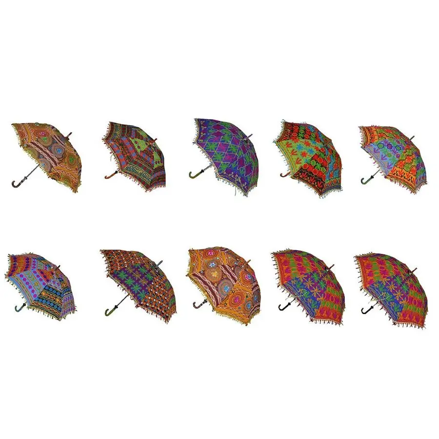 Indian Handmade Designer Cotton Fashion Multi Colored Umbrella Embroidery Boho Umbrellas Parasol 10 Pcs Lot
Indian Handmade Designer Cotton Fashion Multi Colored Umbrella Embroidery Boho Umbrellas Parasol 10 Pcs Lot