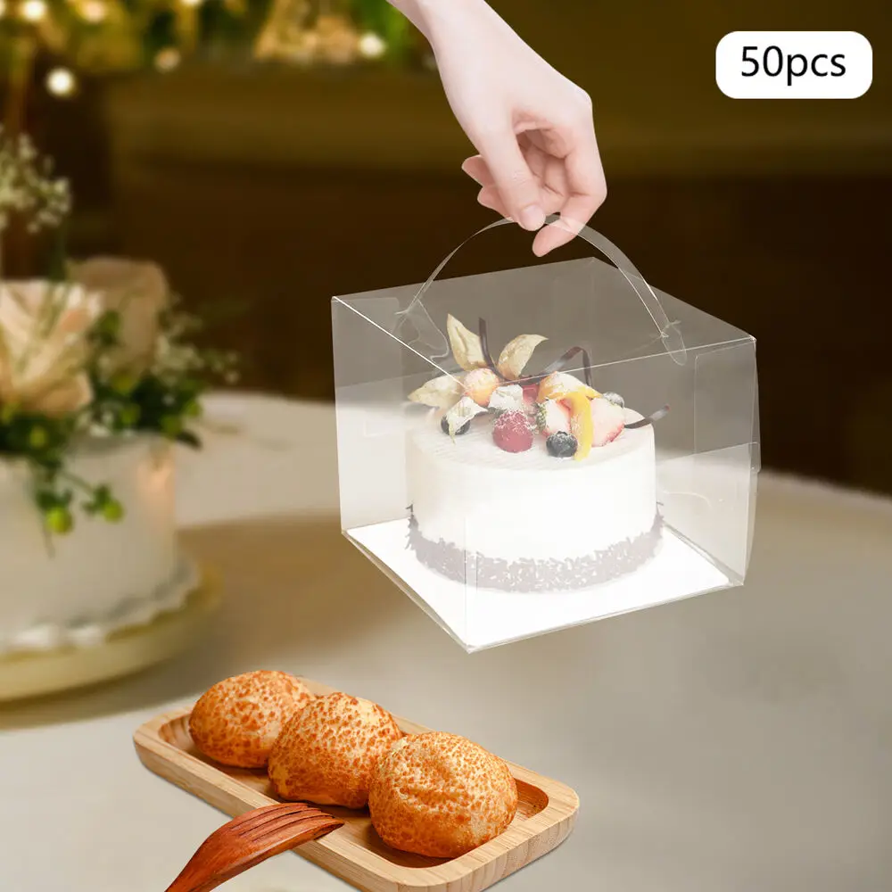 50 PCS Clear Cake Box Plastic Cake Carrier Rectangle Cake Carrier Box 15*15*13cm
50 PCS Clear Cake Box Plastic Cake Carrier Rectangle Cake Carrier Box 15*15*13cm