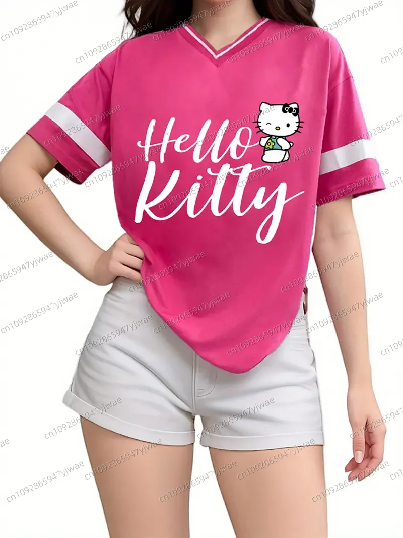 Sanrio Hello Kitty женская футболка с коротким рукавом, летняя повседневная летняя милая мужская футболка с 3d принтом из джерси, спортивные топы
Sanrio Hello Kitty женская футболка с коротким рукавом, летняя повседневная летняя милая мужская футболка с 3d принтом из джерси, спортивные топы