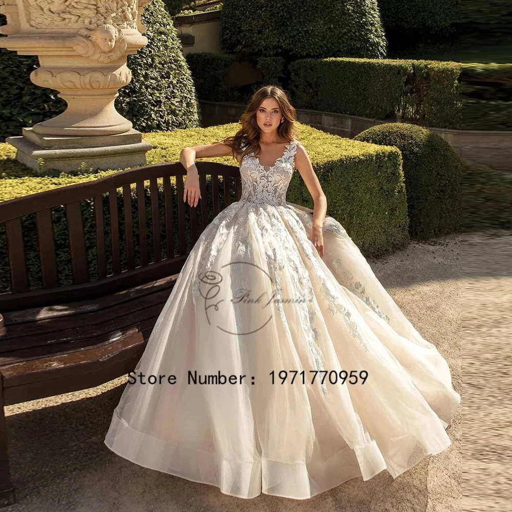 V-Neck Sleeveless Wedding Dresses A-Line Tulle Boho Applique Elegant Vestidos De Novia Lace Backless Custom Made Bridal Gowns
V-Neck Sleeveless Wedding Dresses A-Line Tulle Boho Applique Elegant Vestidos De Novia Lace Backless Custom Made Bridal Gowns