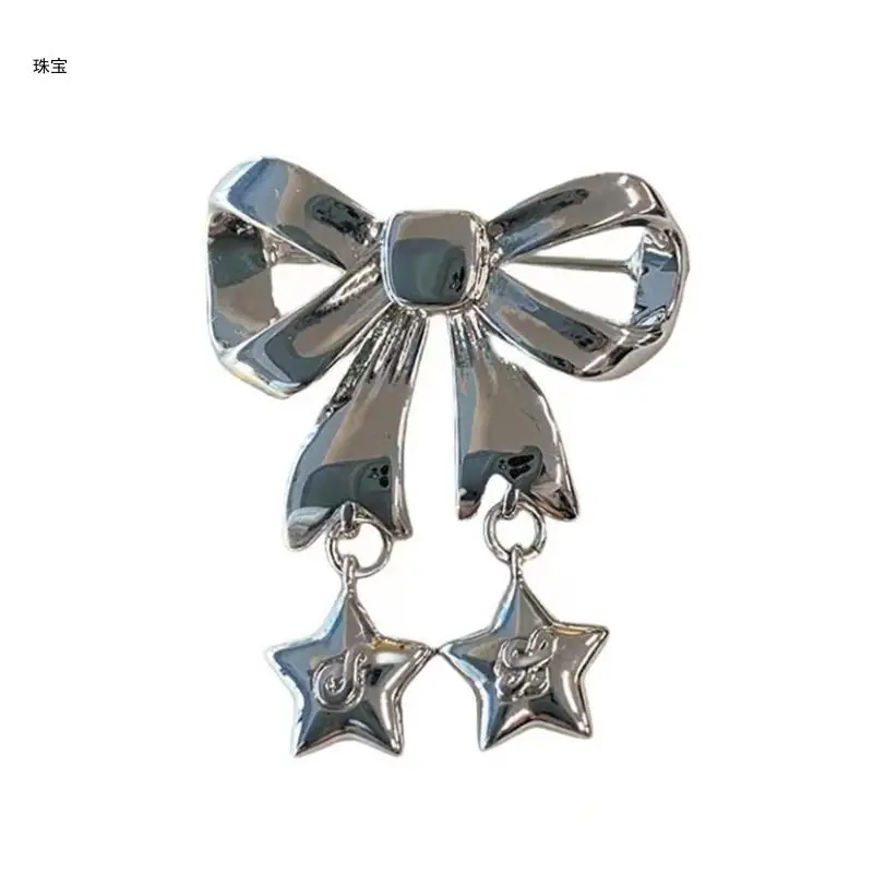 X5QE Bowknot Star Pendant Brooch Alloy Pin Badge Clothing Decorations for Women Girls
X5QE Bowknot Star Pendant Brooch Alloy Pin Badge Clothing Decorations for Women Girls