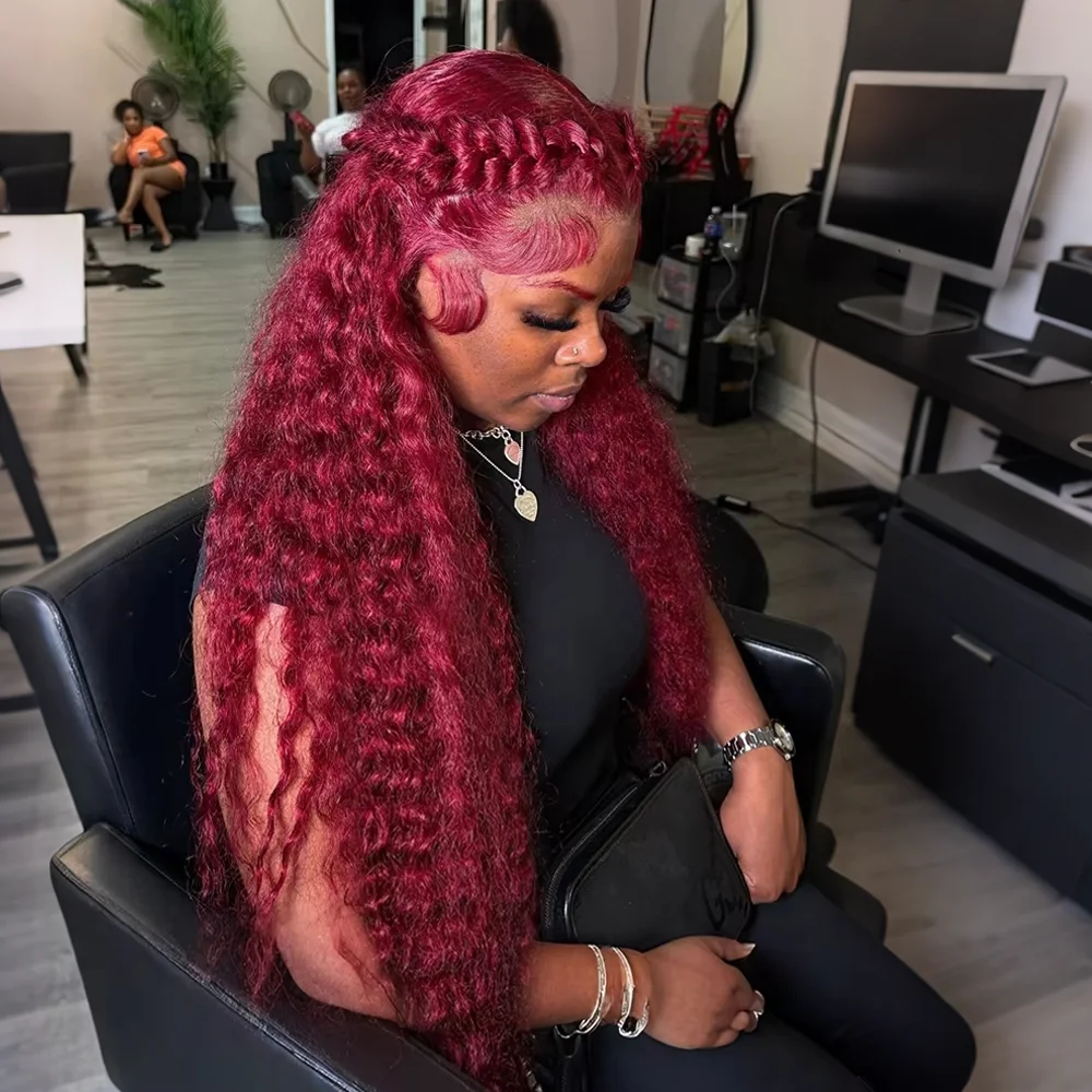 99J Burgundy 250% Density 13x4 HD Lace Front Wigs Human Hair 99J Red Wine 30 38 Inch Curly Deep Wave Human Hair Wigs For Women
99J Burgundy 250% Density 13x4 HD Lace Front Wigs Human Hair 99J Red Wine 30 38 Inch Curly Deep Wave Human Hair Wigs For Women