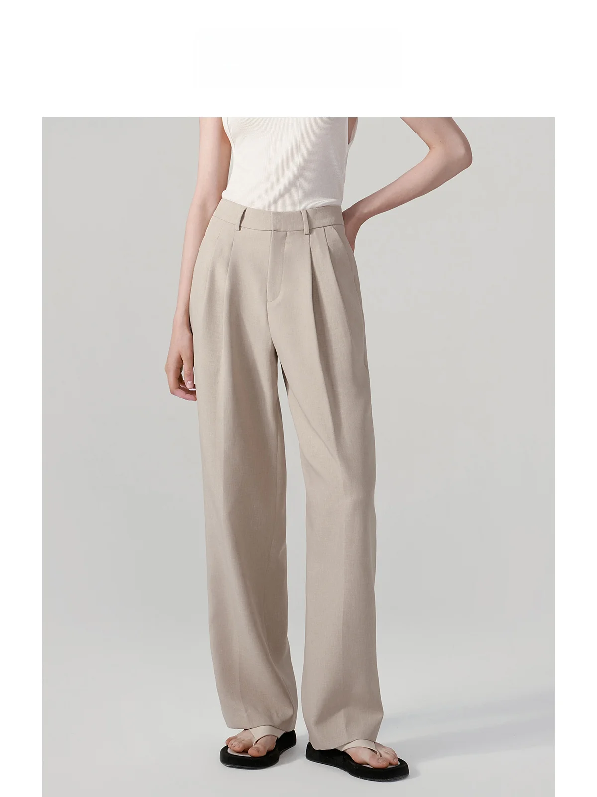 LeLenth Casual Khaki Wide Leg Suit Pants Women's Spring Drapey Slim Straight Design Double Pleat High Waist Commute Style
LeLenth Casual Khaki Wide Leg Suit Pants Women's Spring Drapey Slim Straight Design Double Pleat High Waist Commute Style