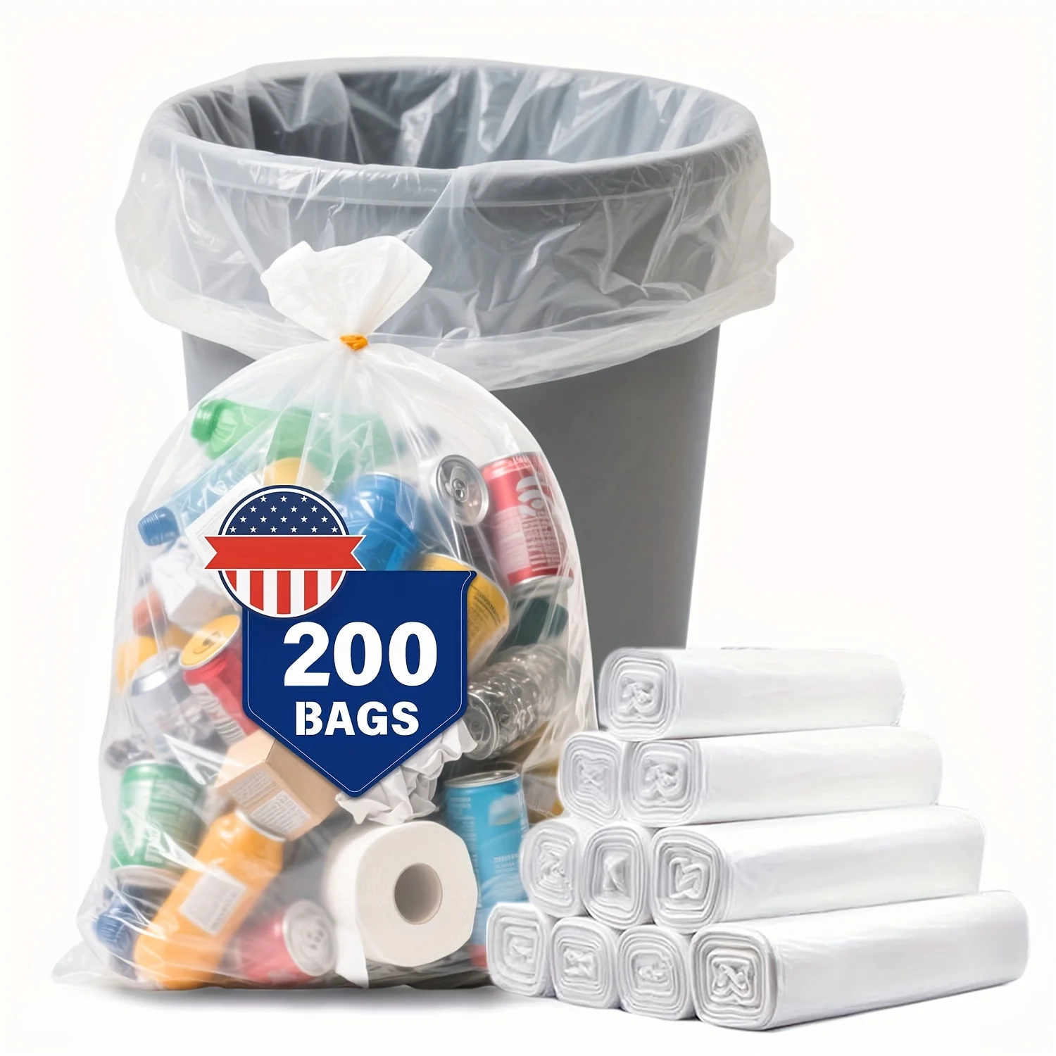 200 Count High Density Trash Bags, 15 Micron Thick, Heavy Duty 30 Gallon 33 Gallon 35 Gallon 40 Gallon Storage Bag, Clear
200 Count High Density Trash Bags, 15 Micron Thick, Heavy Duty 30 Gallon 33 Gallon 35 Gallon 40 Gallon Storage Bag, Clear