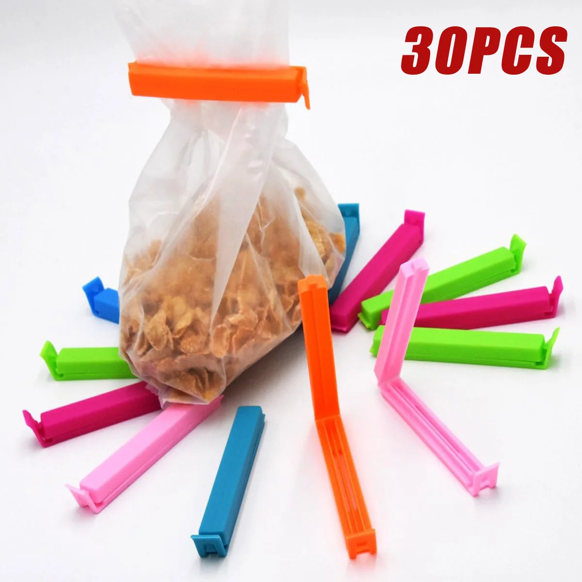 30PCS Plastic Food Sealing Holder Clips Fresh-Keeping Bag Clips Sealer For Kitchen Food and Snack Bag Packaging Clip Tools
30PCS Plastic Food Sealing Holder Clips Fresh-Keeping Bag Clips Sealer For Kitchen Food and Snack Bag Packaging Clip Tools