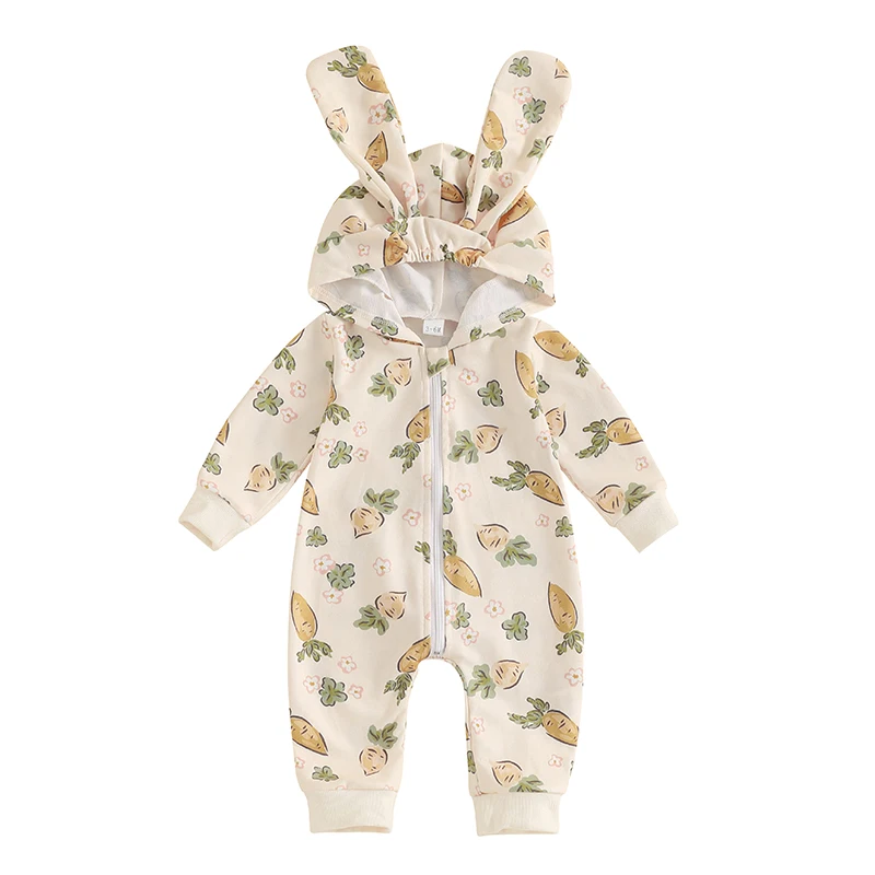 Baby Girls Boys Rompers Easter Clothes Carrot Rabbit Print Hooded Long Sleeve Spring Bodysuits Jumpsuits
Baby Girls Boys Rompers Easter Clothes Carrot Rabbit Print Hooded Long Sleeve Spring Bodysuits Jumpsuits
