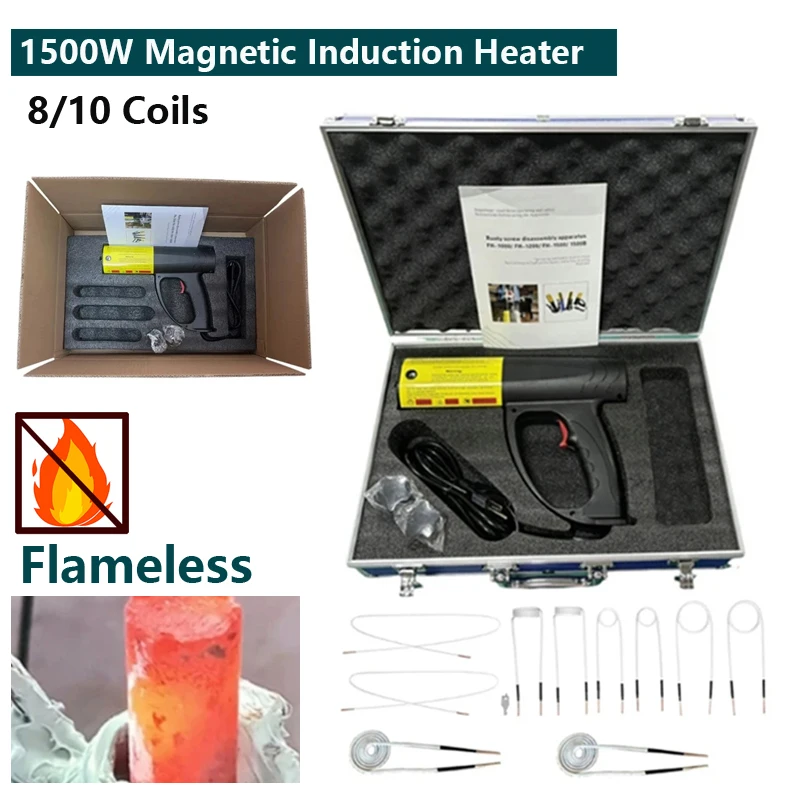 1500W Magnetic Induction Heater Kit 110V 220V Automotive Flameless Heating Machine with 10 Coils, Car Repair Tool Heavy Duty
1500W Magnetic Induction Heater Kit 110V 220V Automotive Flameless Heating Machine with 10 Coils, Car Repair Tool Heavy Duty