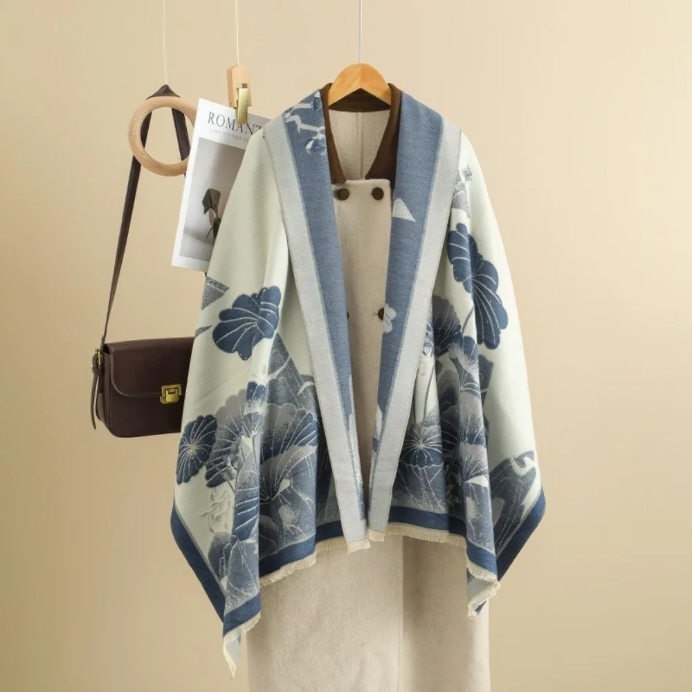 Chinese Style Imitation Cashmere Scarf Ink Painting Theme Double-sided Pashmina Blanket Warm Thick Poncho Scarves Winter Season
Chinese Style Imitation Cashmere Scarf Ink Painting Theme Double-sided Pashmina Blanket Warm Thick Poncho Scarves Winter Season