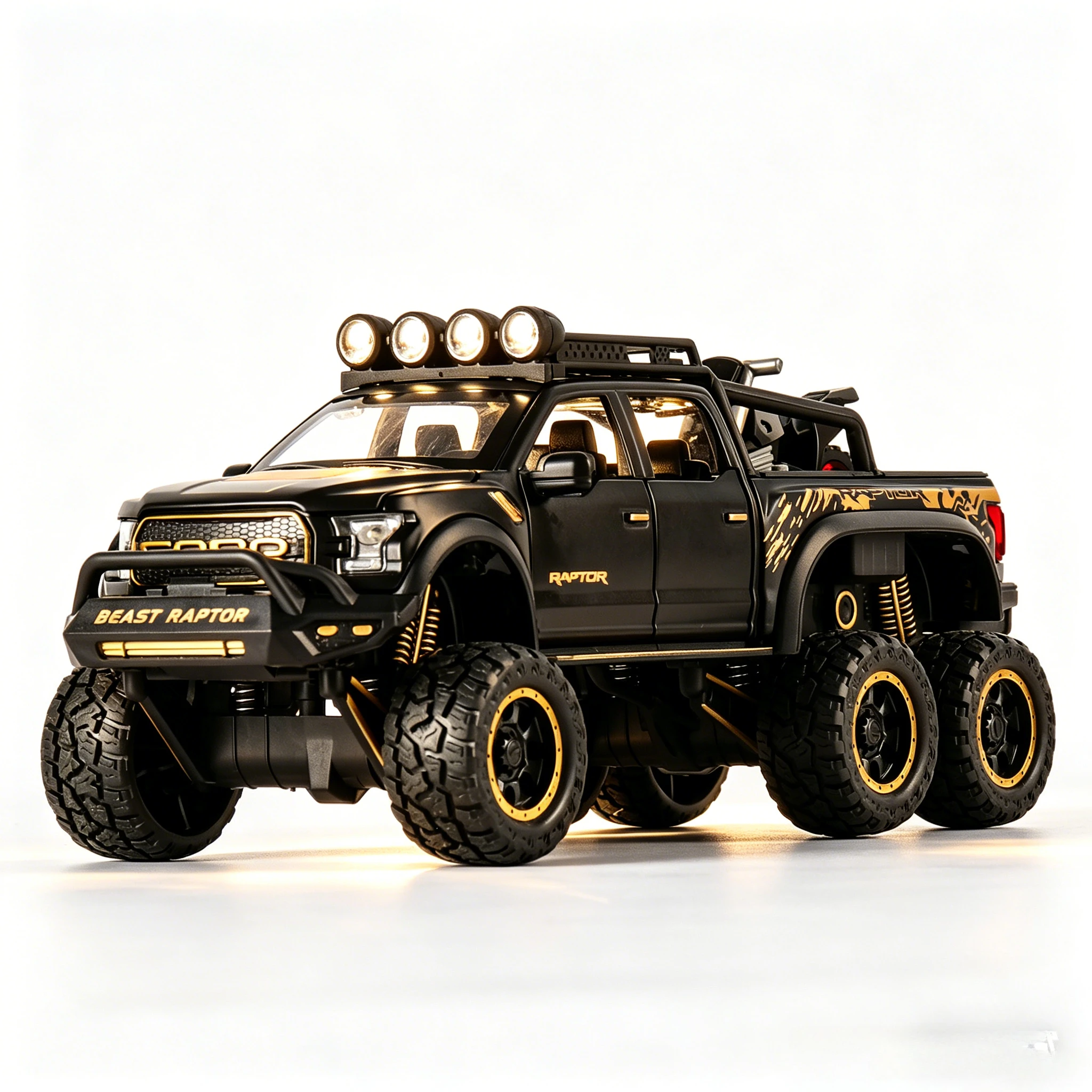 1:24 Raptor F150 Car Model Toy Doors Opened Sound Light Cars Pull Back Shock Absorption Vehicle for Children Holiday Gift
1:24 Raptor F150 Car Model Toy Doors Opened Sound Light Cars Pull Back Shock Absorption Vehicle for Children Holiday Gift