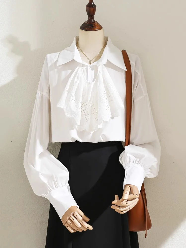 White Ruffle Collar Shirt Women's Autumn Winter New Early Spring Small Size Bubble Sleeve Top Layered Wear Base Shirt
White Ruffle Collar Shirt Women's Autumn Winter New Early Spring Small Size Bubble Sleeve Top Layered Wear Base Shirt