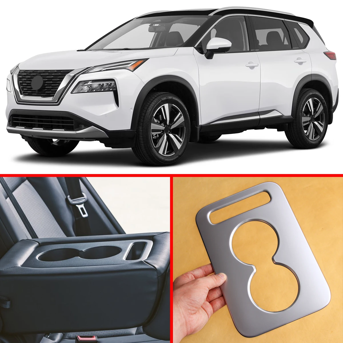 Interior Rear Seat Cup Holder Cover Trim Accessories For Nissan X-Trail T33 2023 2024 2025 2026 ABS Matte Chrome Silver
Interior Rear Seat Cup Holder Cover Trim Accessories For Nissan X-Trail T33 2023 2024 2025 2026 ABS Matte Chrome Silver