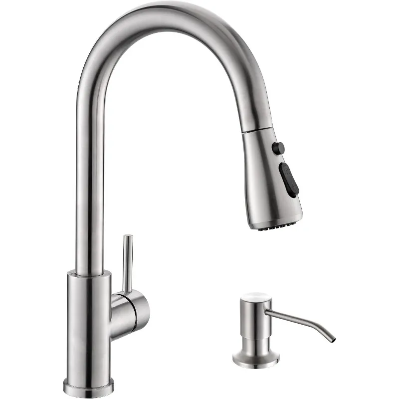 Kicimpro Kitchen Sink Faucet with Soap Dispenser, 3 Modes Kitchen Faucet with Pull Down Sprayer and Soap Dispenser
Kicimpro Kitchen Sink Faucet with Soap Dispenser, 3 Modes Kitchen Faucet with Pull Down Sprayer and Soap Dispenser