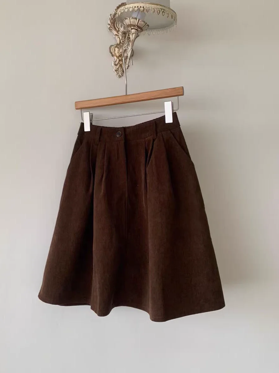 Ele Simple A-Line Skirt Women's Autumn Winter Corduroy High Waist Versatile Skirt Girls Casual Sle High Quali
Ele Simple A-Line Skirt Women's Autumn Winter Corduroy High Waist Versatile Skirt Girls Casual Sle High Quali