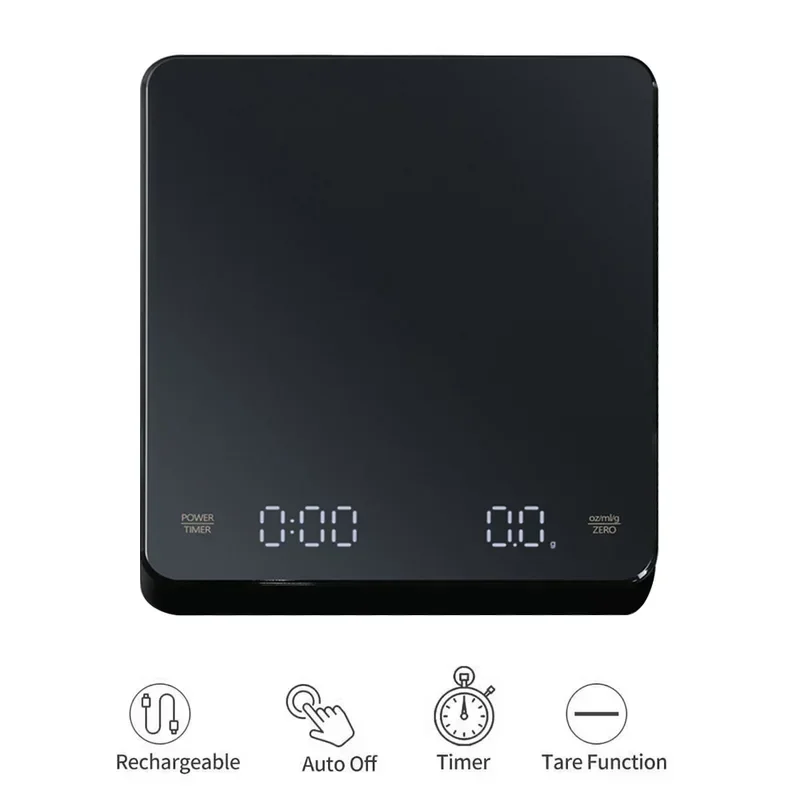 Digital Coffee Scale with Timer LED Screen Espresso USB 3kg Max.Weighing 0.1g High Precision Measures in Oz/ml/g Kitchen Scale
Digital Coffee Scale with Timer LED Screen Espresso USB 3kg Max.Weighing 0.1g High Precision Measures in Oz/ml/g Kitchen Scale