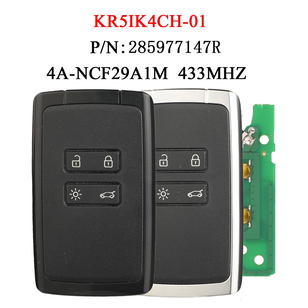 jingyuqin 4 Button Smart Card Key Remotes 433MHz 4A NCF29A1M HITAG AES Keyless GO For Megane 4 Espace V Talisman KR5IK4CH-01
jingyuqin 4 Button Smart Card Key Remotes 433MHz 4A NCF29A1M HITAG AES Keyless GO For Megane 4 Espace V Talisman KR5IK4CH-01