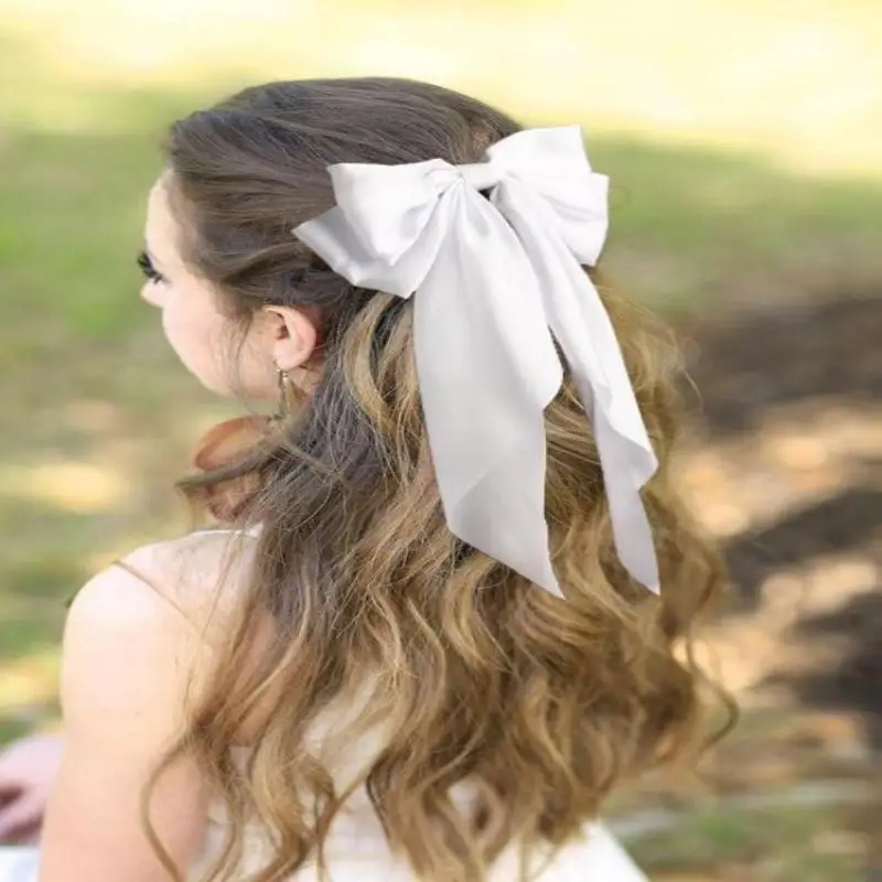 New Design Silky Satin Bow Hair Clips Long Tail Bows Clip for Girls Women Large Solid Hair Bows Hairpin
New Design Silky Satin Bow Hair Clips Long Tail Bows Clip for Girls Women Large Solid Hair Bows Hairpin
