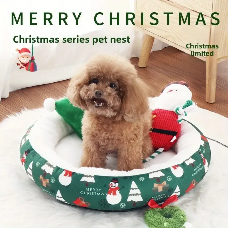 2026 1pc Christmas-Themed Cozy Pet Bed for Cats & Small Dogs Thick Warm Polyester Fiber Round Nest Christmas Puppy Bed 크리스마스 개집
2026 1pc Christmas-Themed Cozy Pet Bed for Cats & Small Dogs Thick Warm Polyester Fiber Round Nest Christmas Puppy Bed 크리스마스 개집