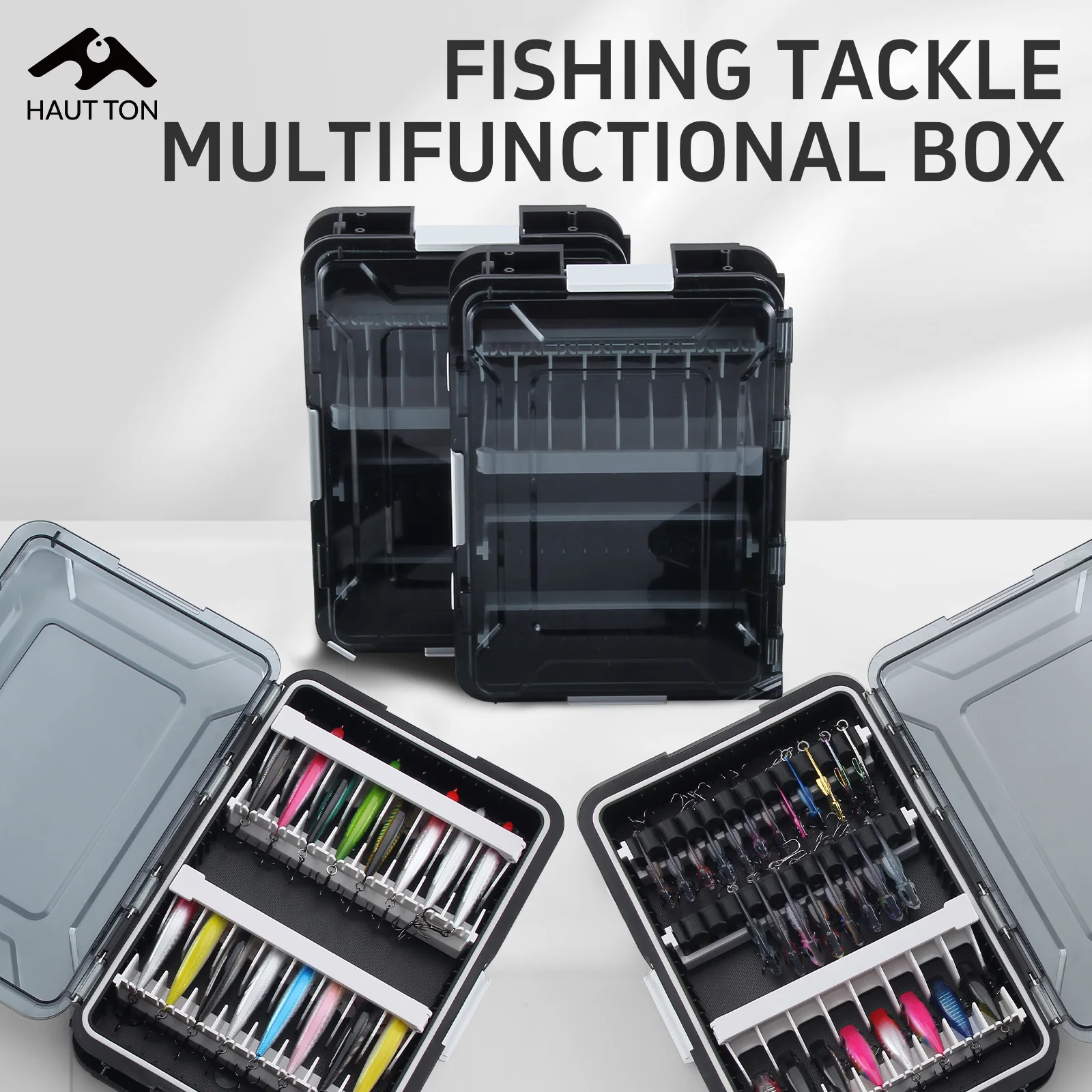 HAUT TON водонепроницаемый многофункциональный черный ящик для хранения рыболовных приманок отсеки для различных жестких приманок, VIB, джиг-головки и приманки для денег
HAUT TON водонепроницаемый многофункциональный черный ящик для хранения рыболовных приманок отсеки для различных жестких приманок, VIB, джиг-головки и приманки для денег