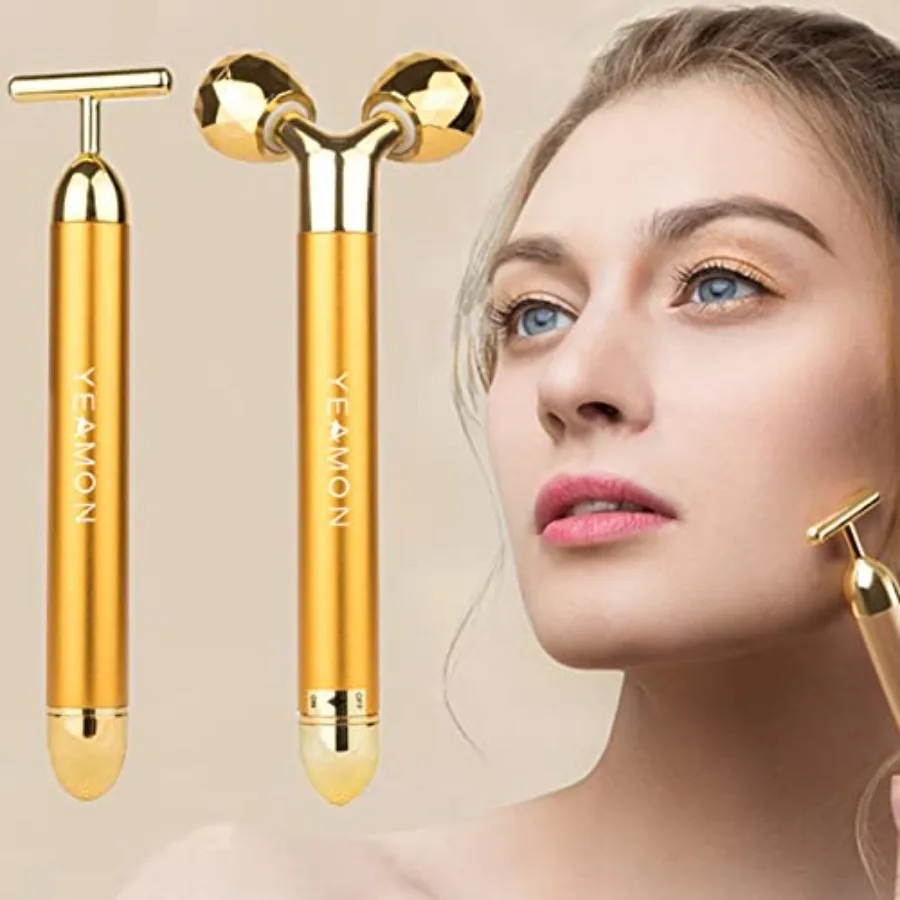 Yeamon 2 in 1 Face Massager Golden Facial Electric 3D Roller and T Shape Arm Eye se Massager Skin Care Tool
Yeamon 2 in 1 Face Massager Golden Facial Electric 3D Roller and T Shape Arm Eye se Massager Skin Care Tool