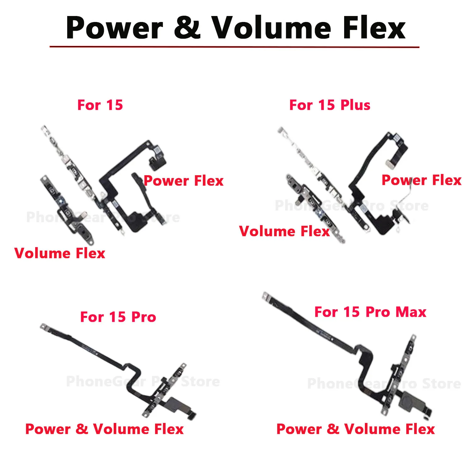 High Quality For iPhone 15 15 Plus 15 Pro Max Power Volume Buttons Key Switch Flex Cable With Metal Material Replacement Parts
High Quality For iPhone 15 15 Plus 15 Pro Max Power Volume Buttons Key Switch Flex Cable With Metal Material Replacement Parts