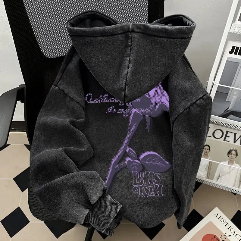 Large Size 300 Pou American Purple Rose Print Waed Hoodie ex Autumn Winter New Sle Worn-In Hooded Jaet Cotton
Large Size 300 Pou American Purple Rose Print Waed Hoodie ex Autumn Winter New Sle Worn-In Hooded Jaet Cotton