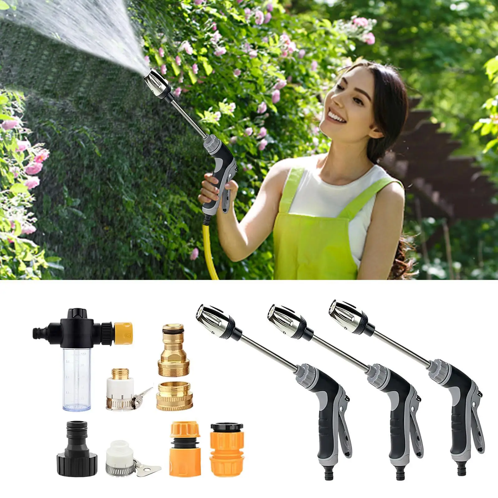 1Pack High Pressure Spray Water Guns Garden Watering Hose Nozzle Sprinkler Turbine Cleaning Machine Car Washing Guns Car Tools
1Pack High Pressure Spray Water Guns Garden Watering Hose Nozzle Sprinkler Turbine Cleaning Machine Car Washing Guns Car Tools